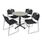 Kobe Kobe Round Table & Chair Set, Wood, Metal, Polypropylene Top TKB30RNDPL44BK - alternate 1